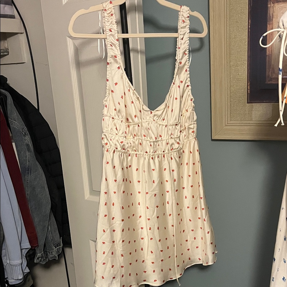 Zara Cream and Red Mini Dress